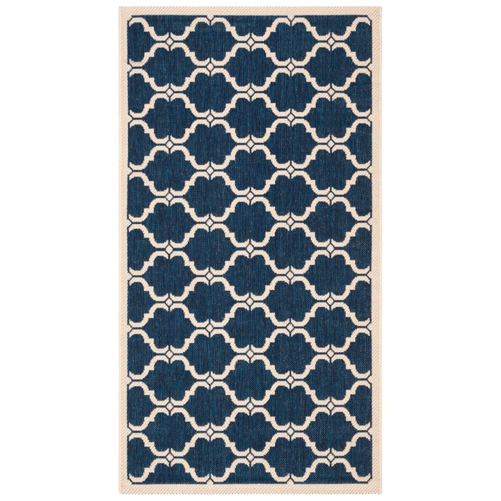 SAFAVIEH Indoor Outdoor CY6009-268 Courtyard Navy / Beige Rug Image 1