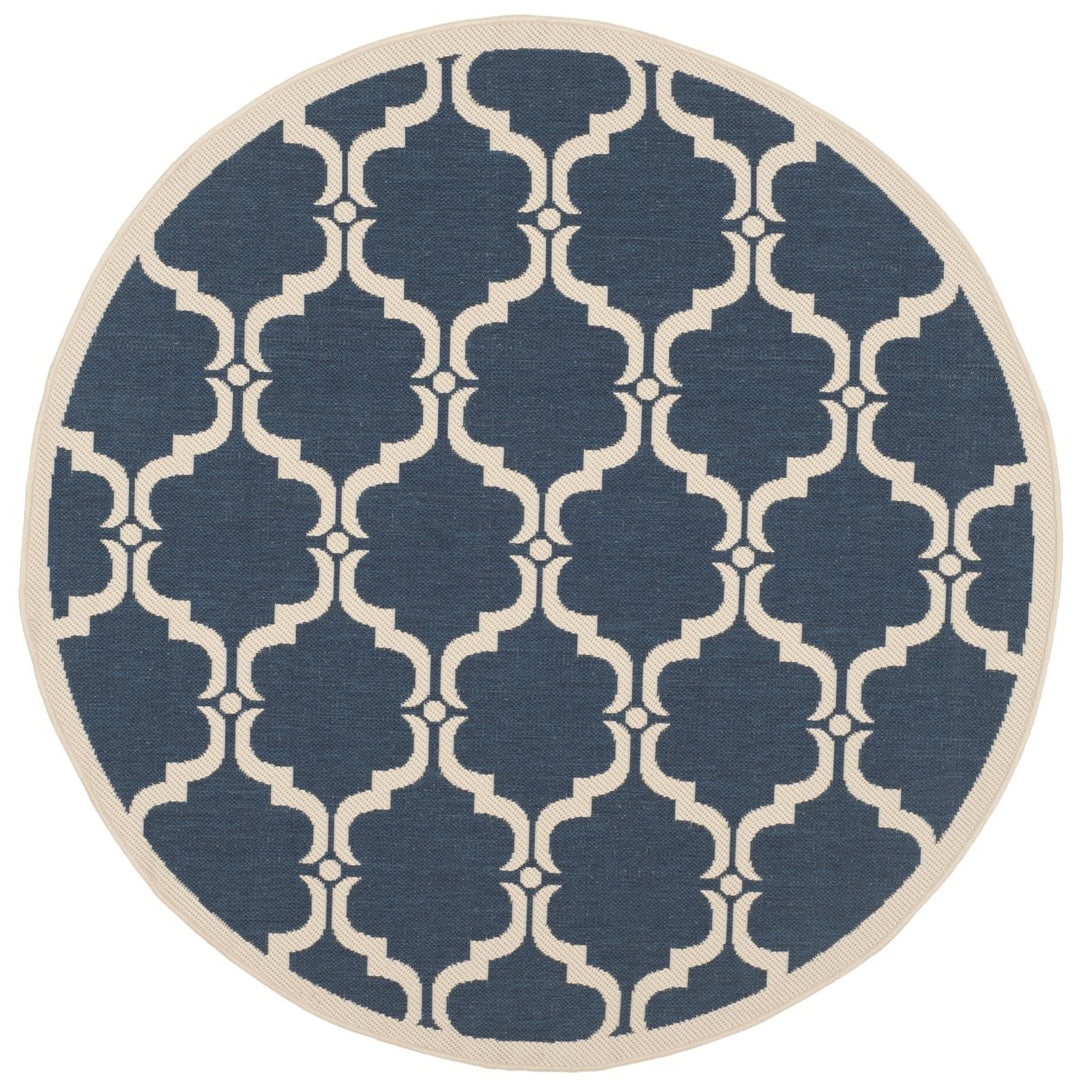 SAFAVIEH Indoor Outdoor CY6009-268 Courtyard Navy / Beige Rug Image 1