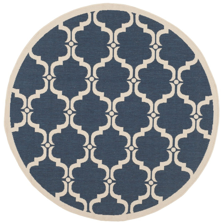 SAFAVIEH Indoor Outdoor CY6009-268 Courtyard Navy / Beige Rug Image 1