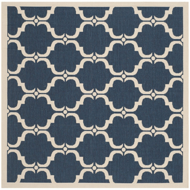 SAFAVIEH Indoor Outdoor CY6009-268 Courtyard Navy / Beige Rug Image 1