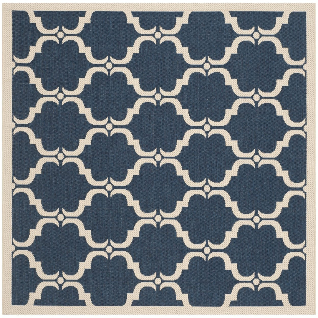 SAFAVIEH Indoor Outdoor CY6009-268 Courtyard Navy / Beige Rug Image 1