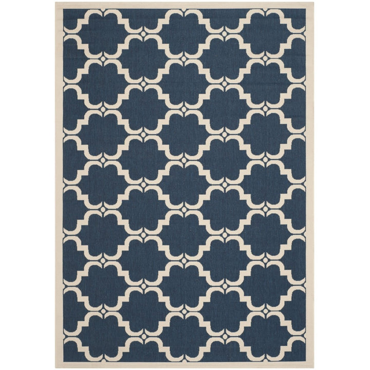 SAFAVIEH Indoor Outdoor CY6009-268 Courtyard Navy / Beige Rug Image 1