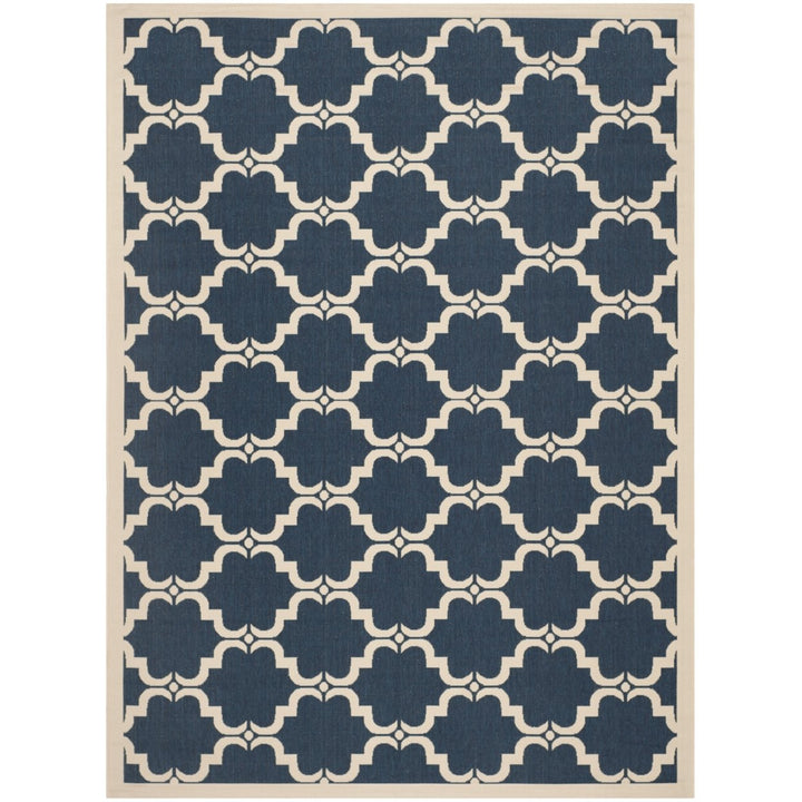 SAFAVIEH Indoor Outdoor CY6009-268 Courtyard Navy / Beige Rug Image 1