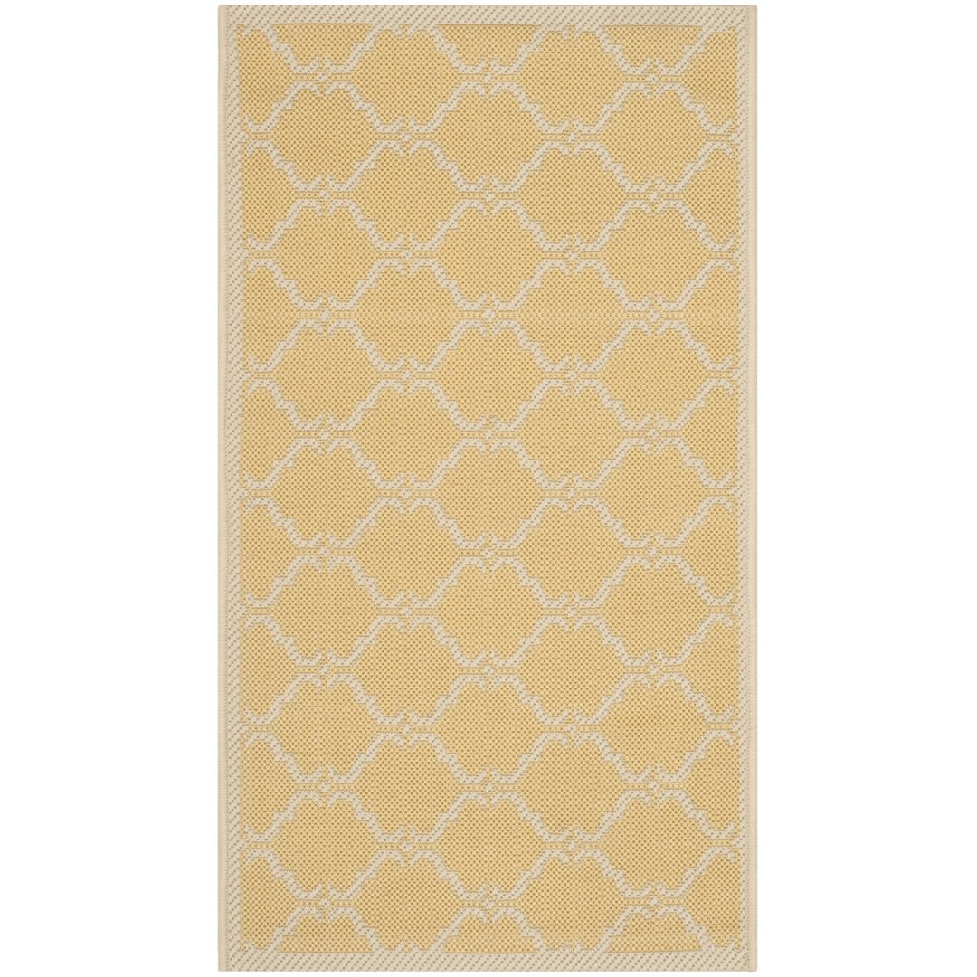 SAFAVIEH Outdoor CY6009-316 Courtyard Yellow / Beige Rug Image 8