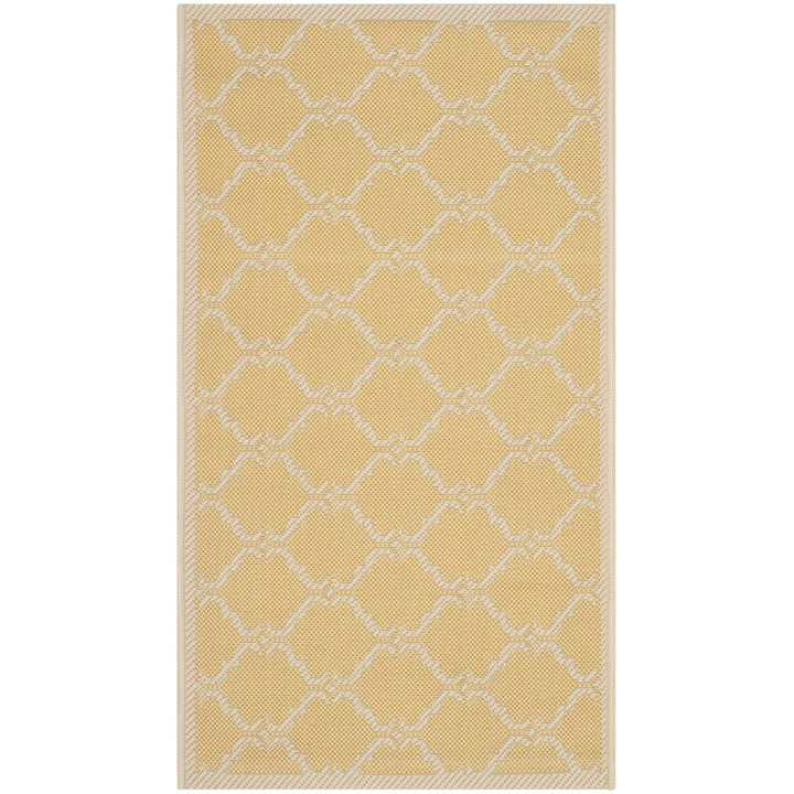 SAFAVIEH Outdoor CY6009-316 Courtyard Yellow / Beige Rug Image 1