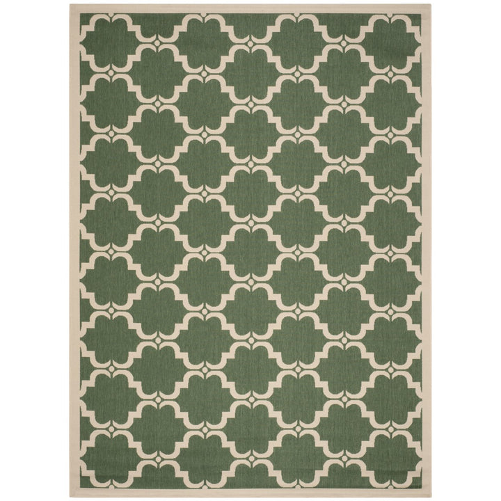 SAFAVIEH Outdoor CY6009-332 Courtyard Dark Green / Beige Rug Image 1