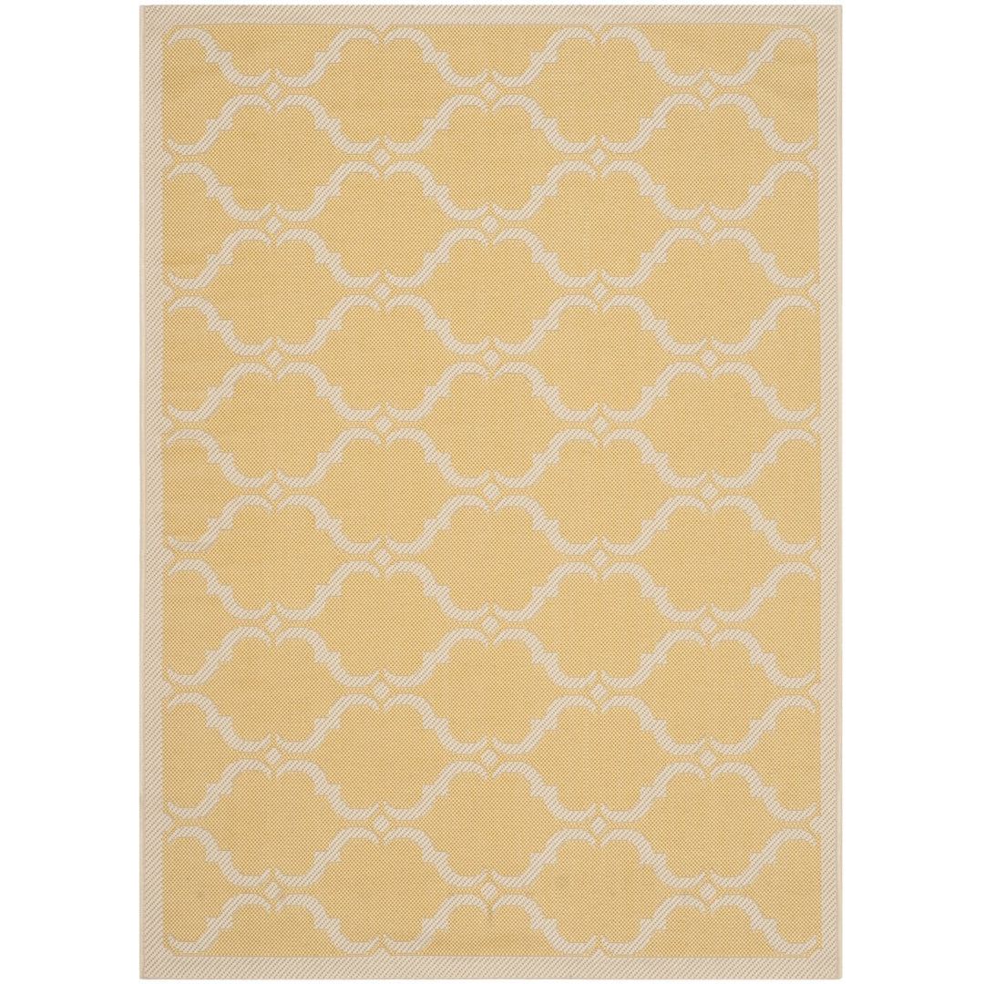 SAFAVIEH Outdoor CY6009-316 Courtyard Yellow / Beige Rug Image 1