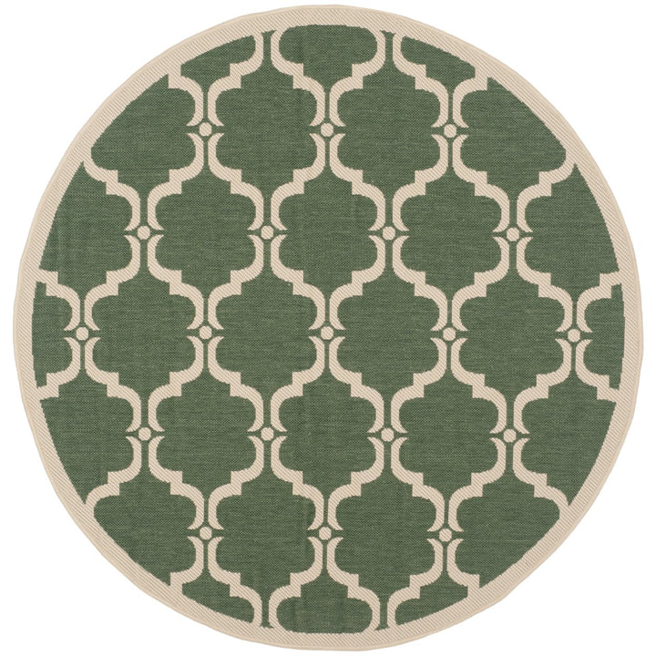 SAFAVIEH Outdoor CY6009-332 Courtyard Dark Green / Beige Rug Image 1