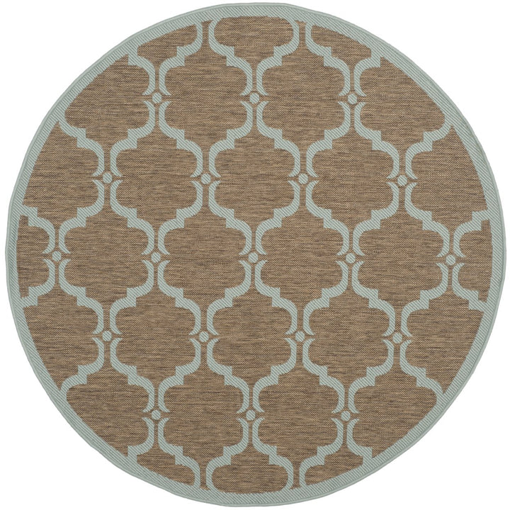 SAFAVIEH Indoor Outdoor CY6009-337 Courtyard Brown / Aqua Rug Image 1