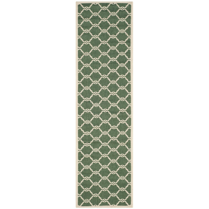 SAFAVIEH Outdoor CY6009-332 Courtyard Dark Green / Beige Rug Image 1