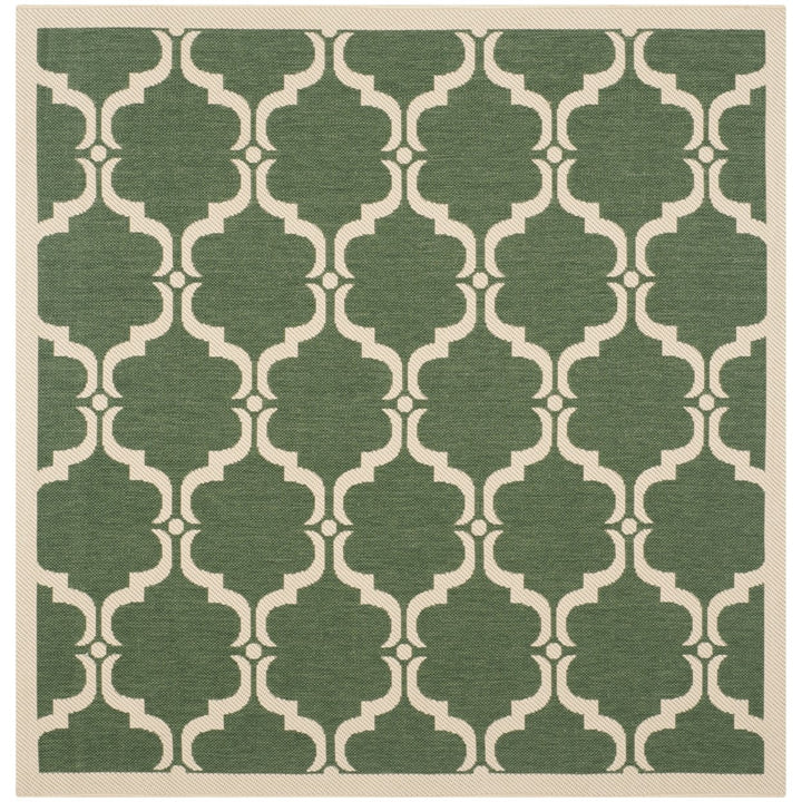 SAFAVIEH Outdoor CY6009-332 Courtyard Dark Green / Beige Rug Image 1