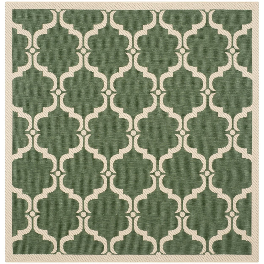 SAFAVIEH Outdoor CY6009-332 Courtyard Dark Green / Beige Rug Image 1