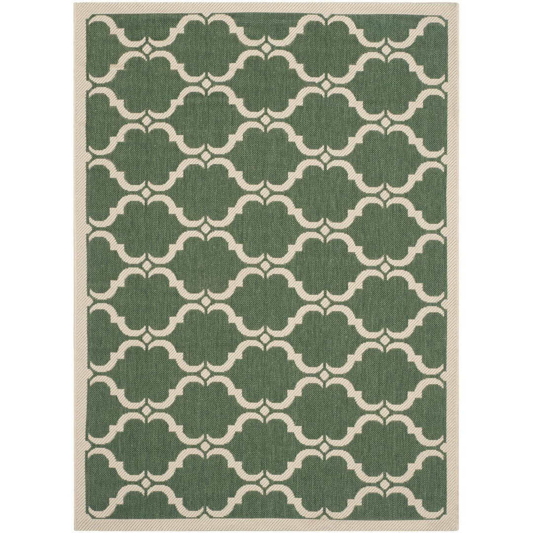 SAFAVIEH Outdoor CY6009-332 Courtyard Dark Green / Beige Rug Image 1