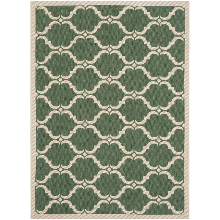 SAFAVIEH Outdoor CY6009-332 Courtyard Dark Green / Beige Rug Image 1