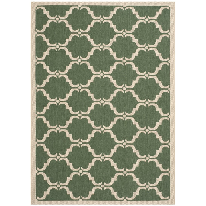 SAFAVIEH Outdoor CY6009-332 Courtyard Dark Green / Beige Rug Image 1