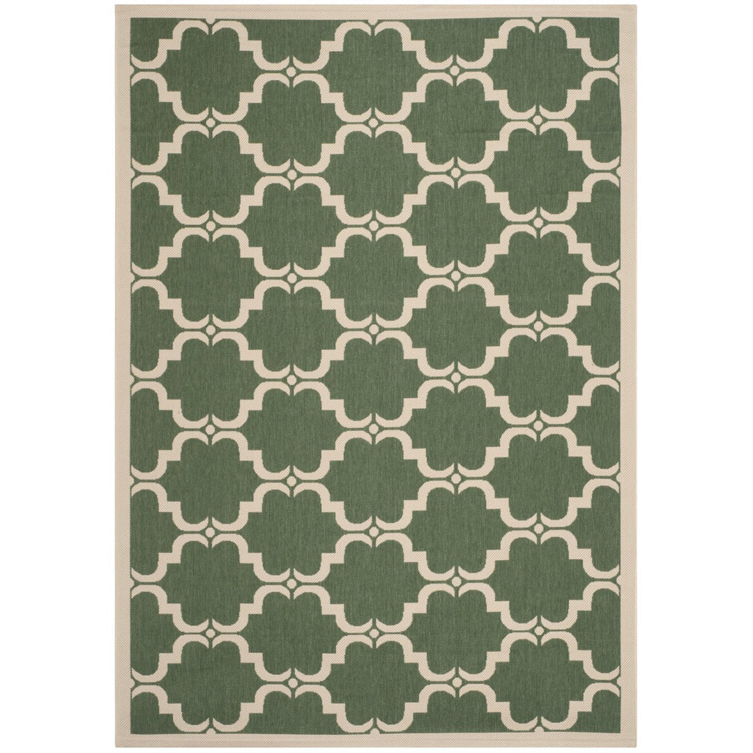 SAFAVIEH Outdoor CY6009-332 Courtyard Dark Green / Beige Rug Image 1