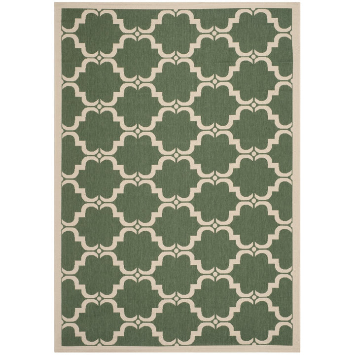 SAFAVIEH Outdoor CY6009-332 Courtyard Dark Green / Beige Rug Image 1