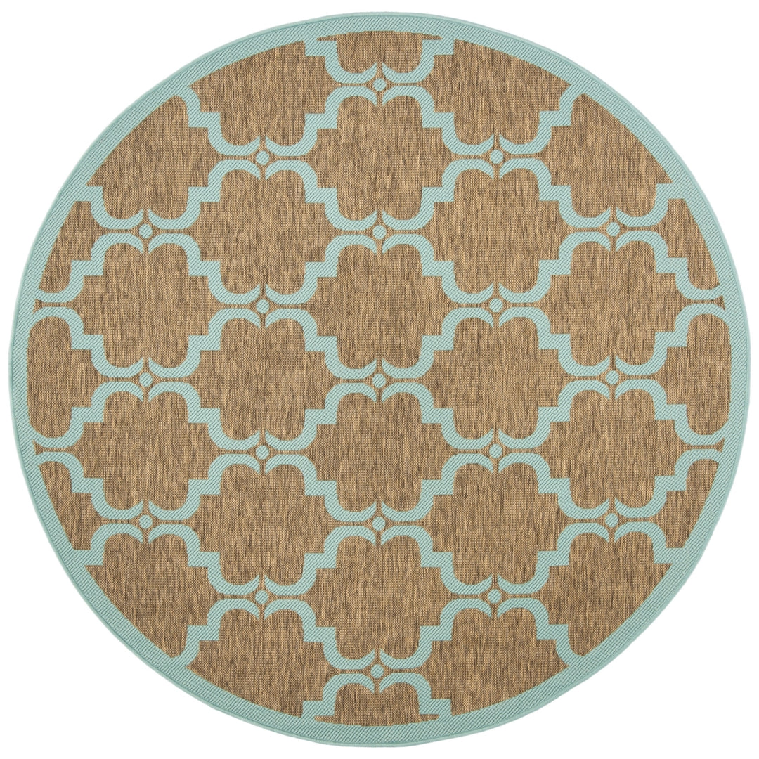 SAFAVIEH Indoor Outdoor CY6009-337 Courtyard Brown / Aqua Rug Image 11