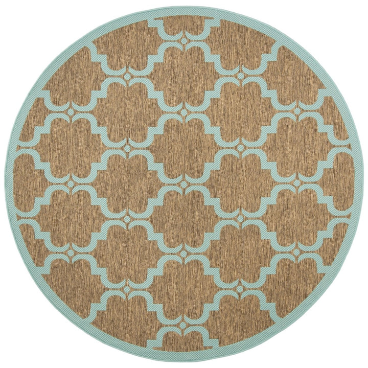 SAFAVIEH Indoor Outdoor CY6009-337 Courtyard Brown / Aqua Rug Image 1