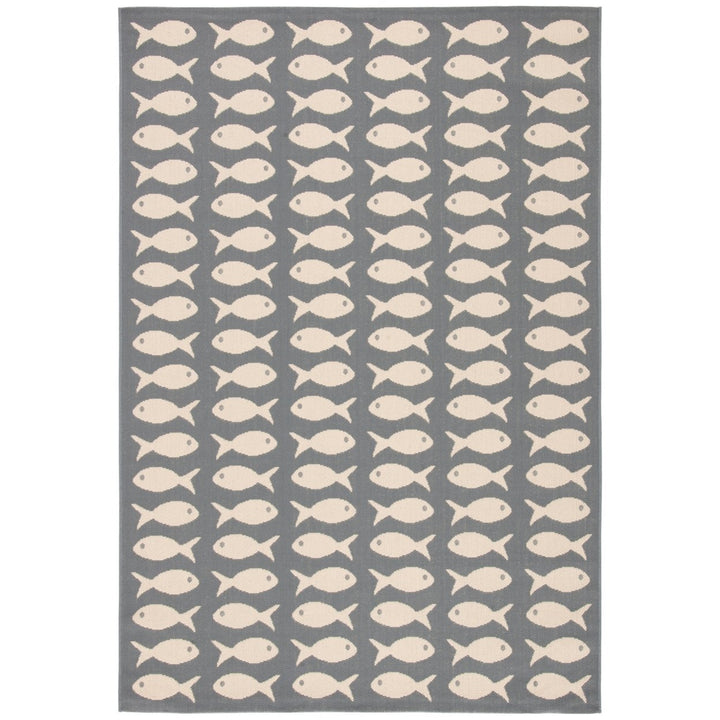 SAFAVIEH Indoor Outdoor CY6013-236 Courtyard Grey / Beige Rug Image 1