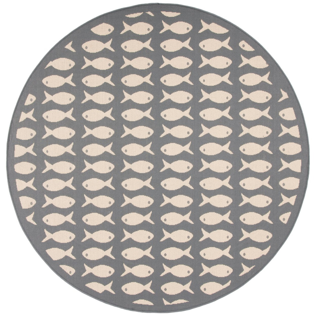 SAFAVIEH Indoor Outdoor CY6013-236 Courtyard Grey / Beige Rug Image 1