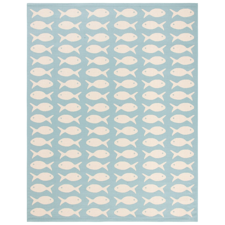 SAFAVIEH Indoor Outdoor CY6013-233 Courtyard Blue / Beige Rug Image 1