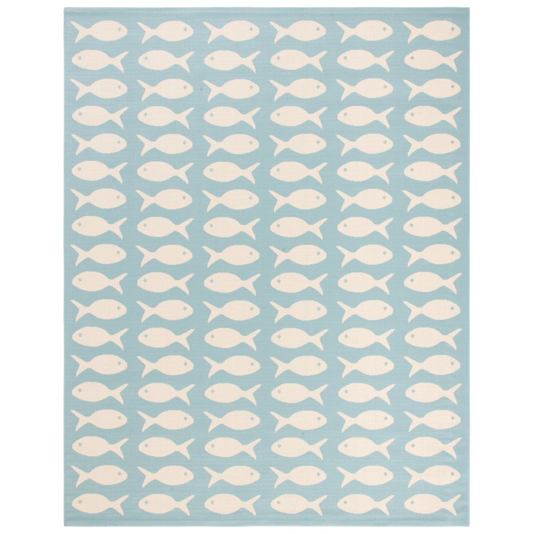 SAFAVIEH Indoor Outdoor CY6013-233 Courtyard Blue / Beige Rug Image 1