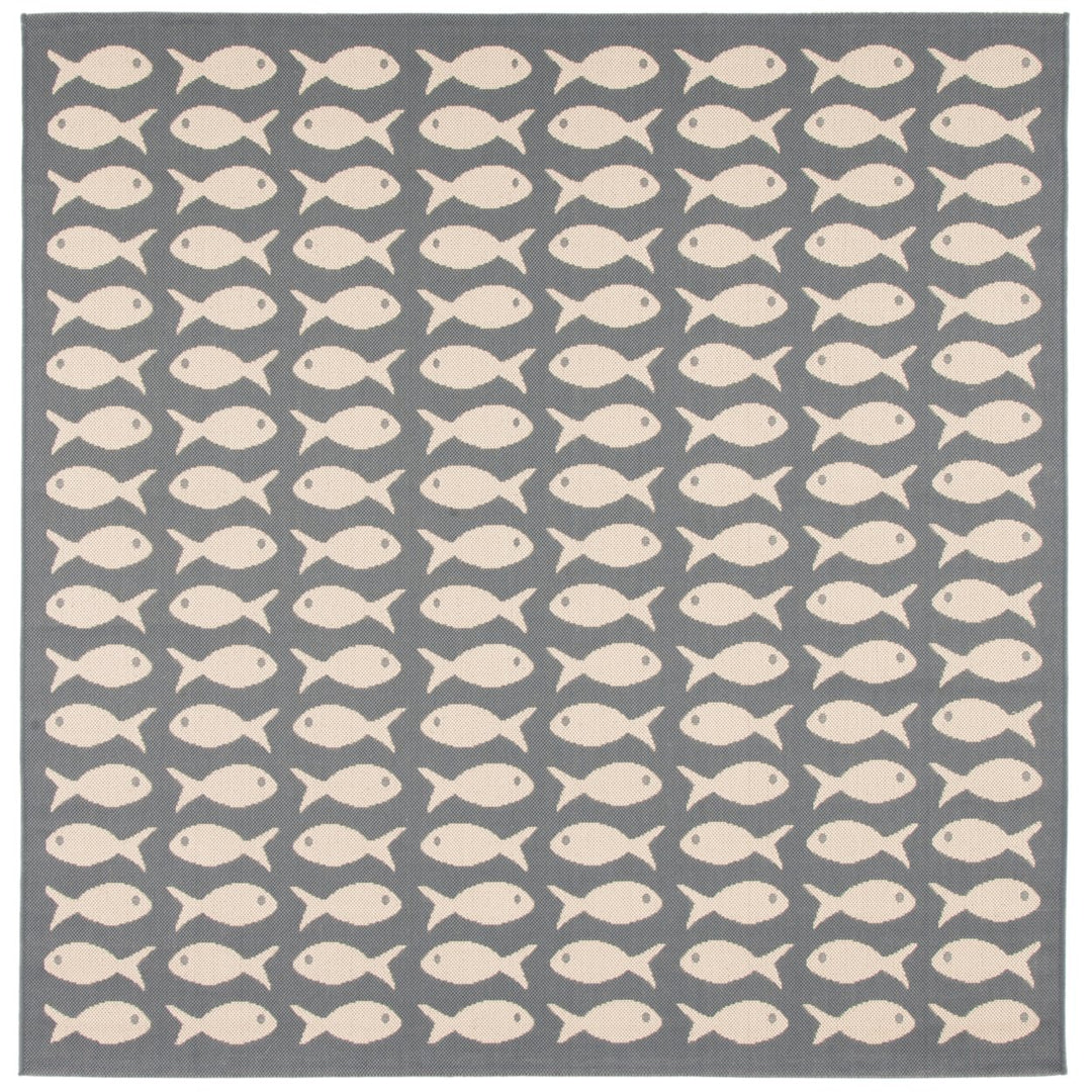 SAFAVIEH Indoor Outdoor CY6013-236 Courtyard Grey / Beige Rug Image 1