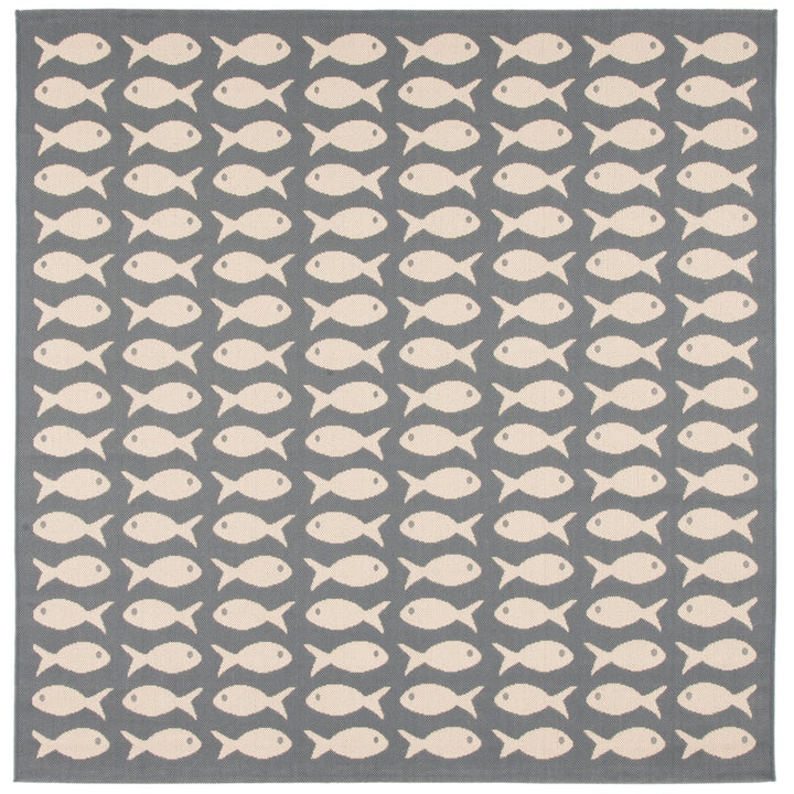 SAFAVIEH Indoor Outdoor CY6013-236 Courtyard Grey / Beige Rug Image 1