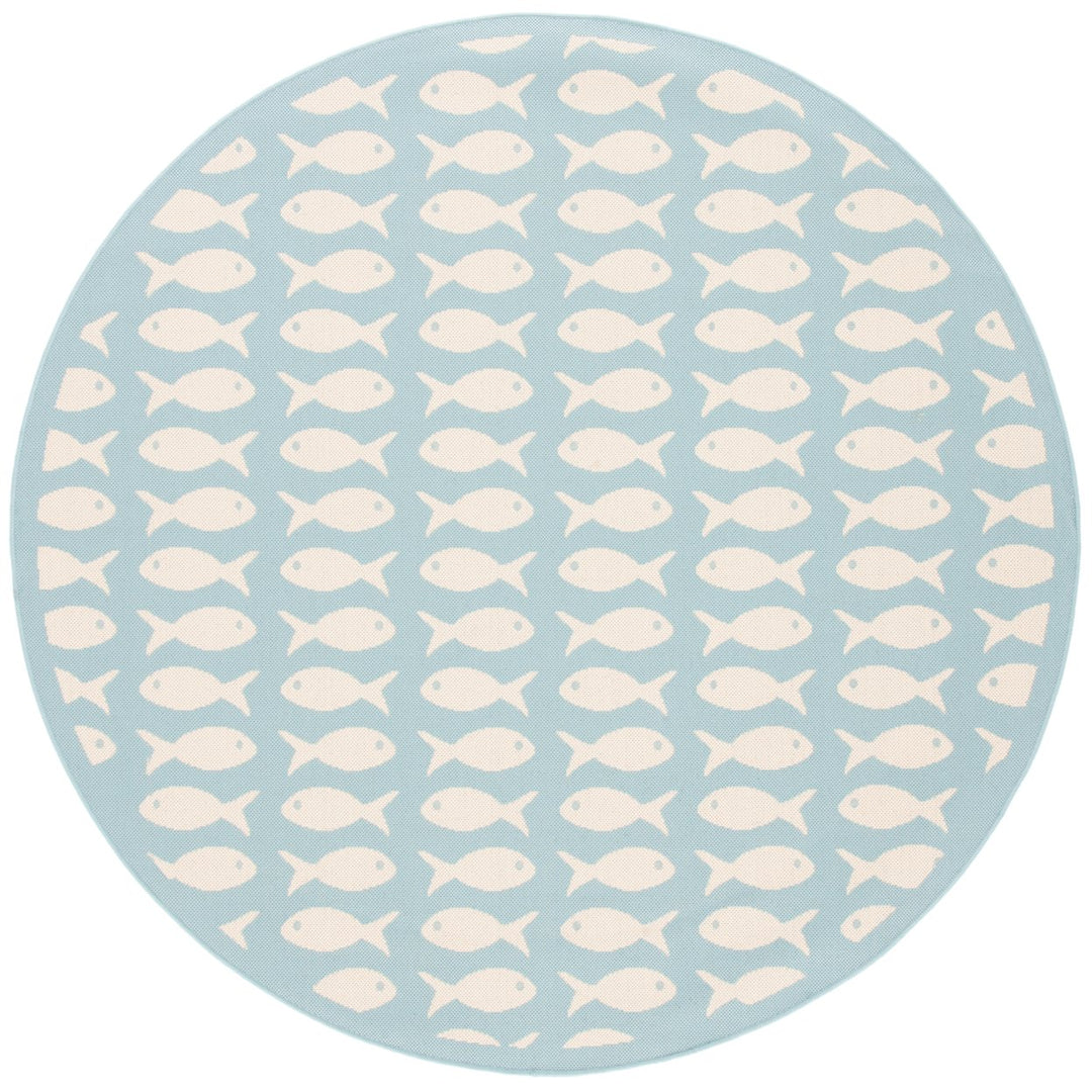 SAFAVIEH CY6013-223 Courtyard Aqua / Beige Image 1