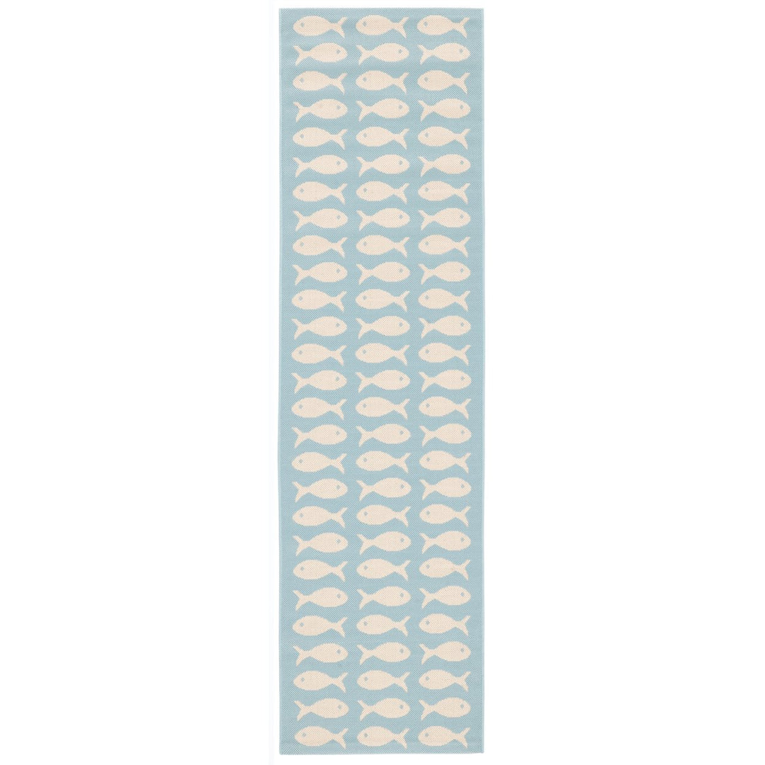 SAFAVIEH CY6013-223 Courtyard Aqua / Beige Image 1