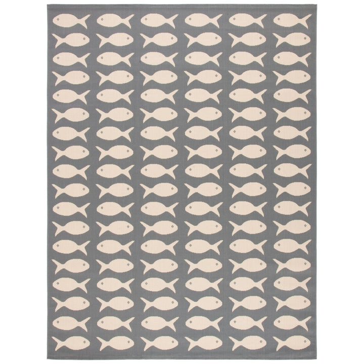 SAFAVIEH Indoor Outdoor CY6013-236 Courtyard Grey / Beige Rug Image 1