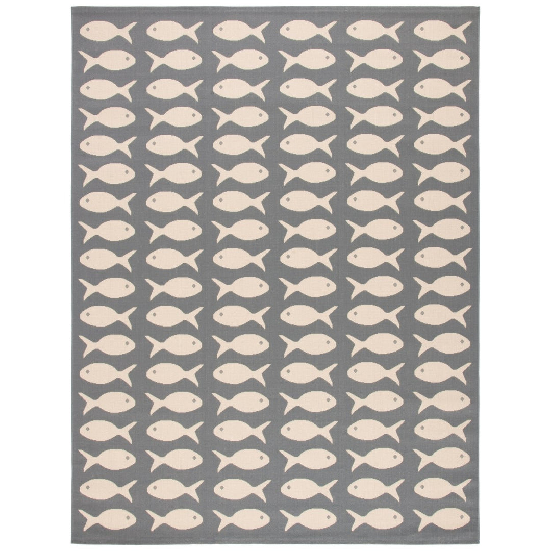 SAFAVIEH Indoor Outdoor CY6013-236 Courtyard Grey / Beige Rug Image 1