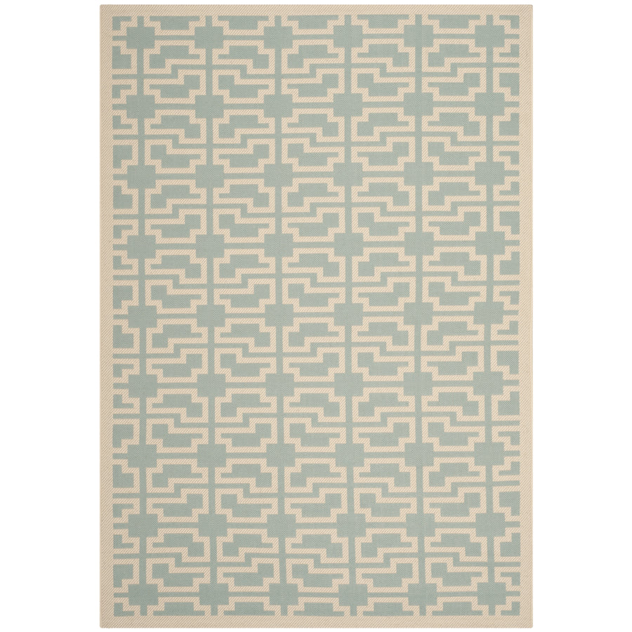 SAFAVIEH Indoor Outdoor CY6015-223 Courtyard Aqua / Beige Rug Image 1