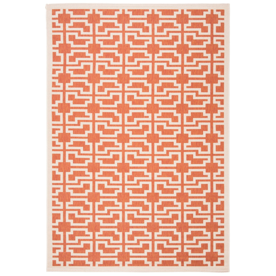 SAFAVIEH Outdoor CY6015-241 Courtyard Terracotta / Beige Rug Image 1