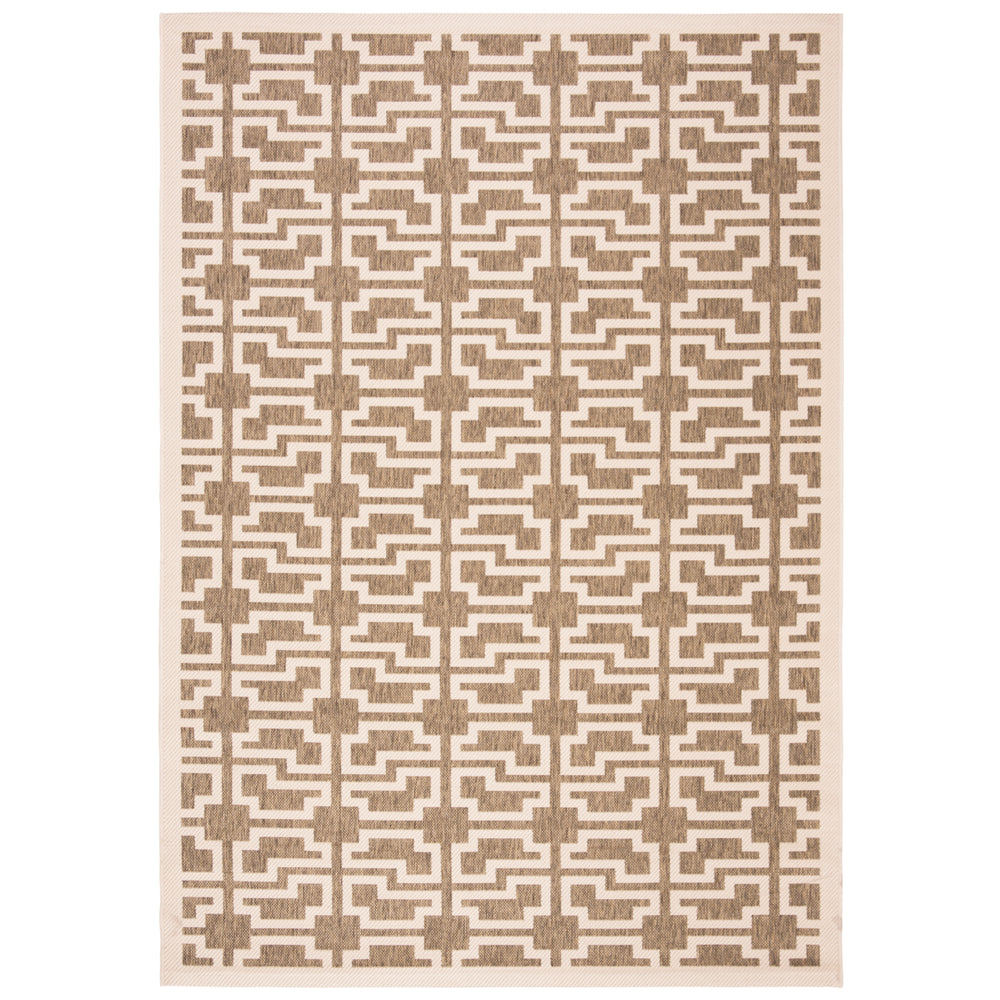 SAFAVIEH Indoor Outdoor CY6015-242 Courtyard Mocha / Beige Rug Image 2