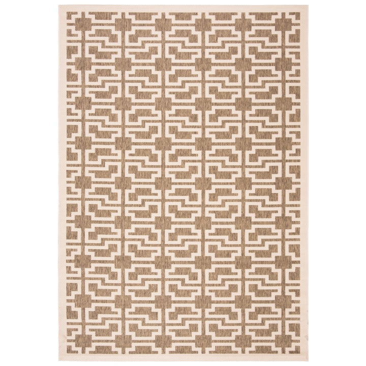 SAFAVIEH Indoor Outdoor CY6015-242 Courtyard Mocha / Beige Rug Image 1