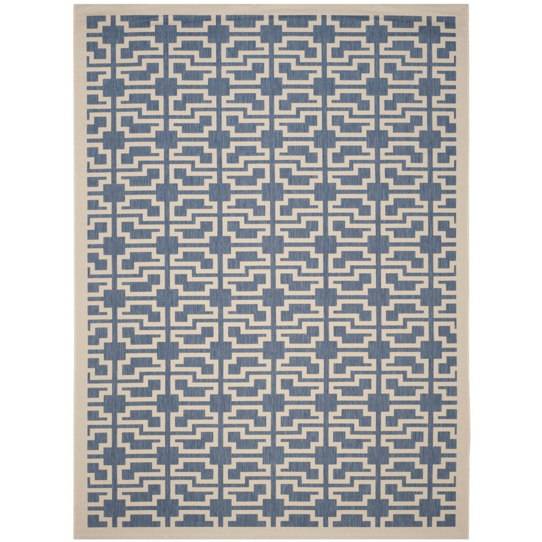 SAFAVIEH Indoor Outdoor CY6015-243 Courtyard Blue / Beige Rug Image 1