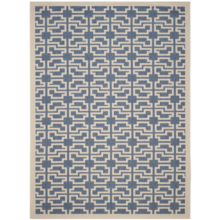 SAFAVIEH Indoor Outdoor CY6015-243 Courtyard Blue / Beige Rug Image 1