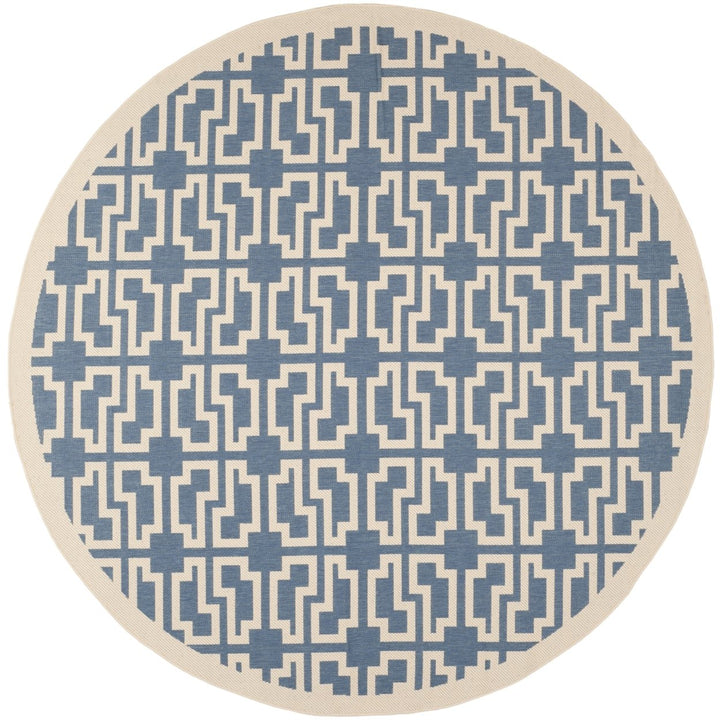 SAFAVIEH Indoor Outdoor CY6015-243 Courtyard Blue / Beige Rug Image 1