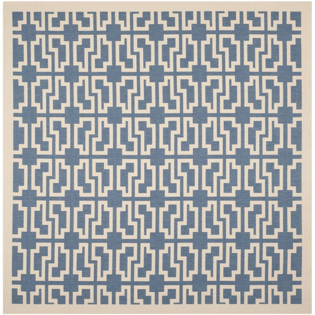 SAFAVIEH Indoor Outdoor CY6015-243 Courtyard Blue / Beige Rug Image 6