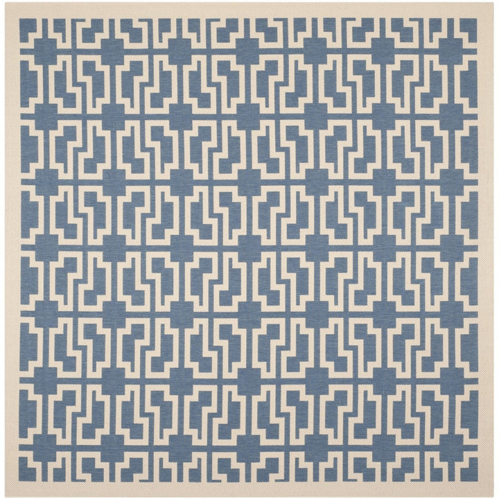 SAFAVIEH Indoor Outdoor CY6015-243 Courtyard Blue / Beige Rug Image 1