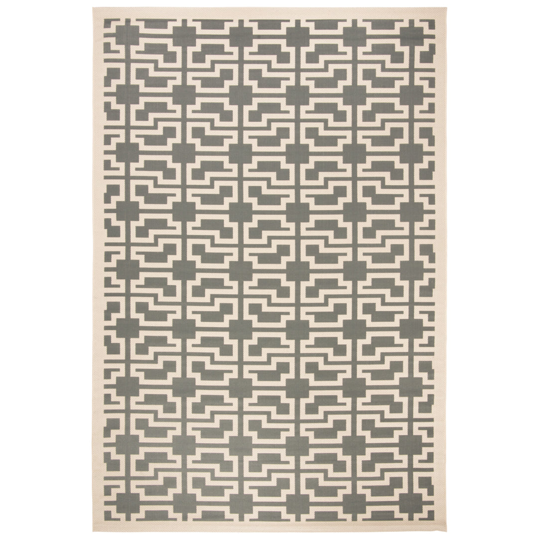 SAFAVIEH Indoor Outdoor CY6015-246 Courtyard Grey / Beige Rug Image 2