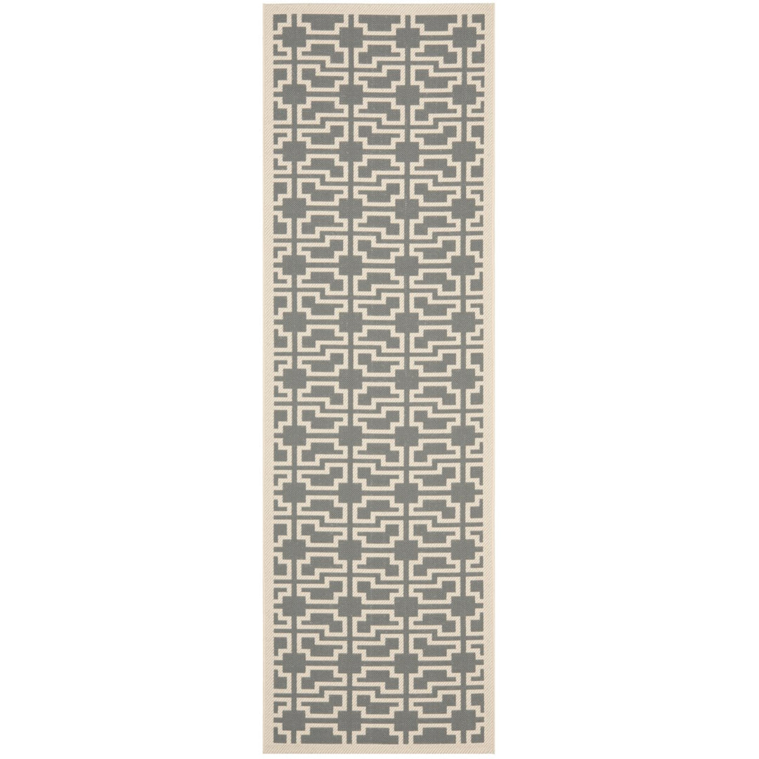 SAFAVIEH Indoor Outdoor CY6015-246 Courtyard Grey / Beige Rug Image 3