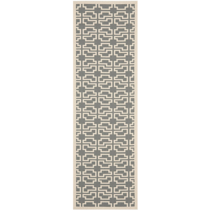 SAFAVIEH Indoor Outdoor CY6015-246 Courtyard Grey / Beige Rug Image 3