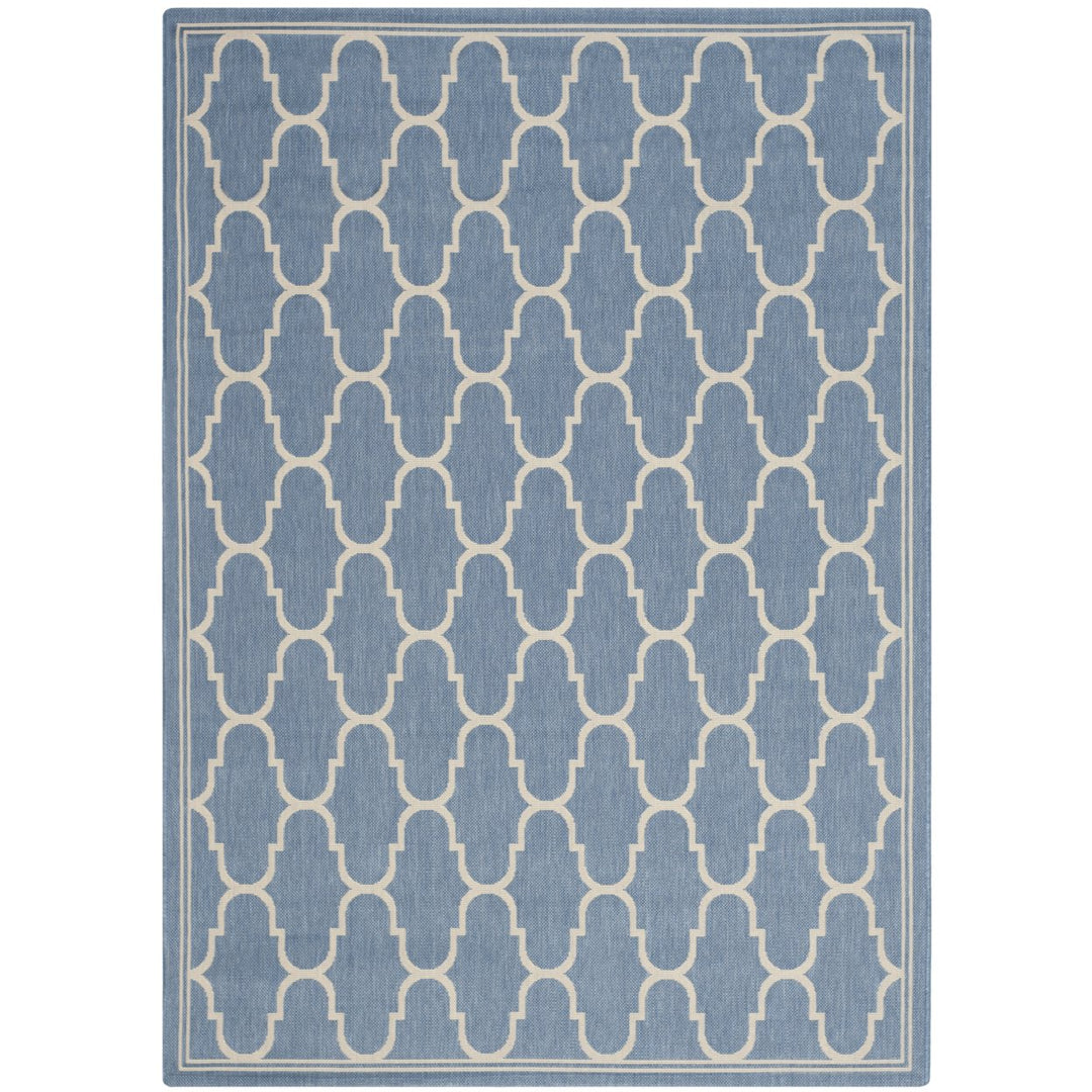 SAFAVIEH Indoor Outdoor CY6016-243 Courtyard Blue / Beige Rug Image 1