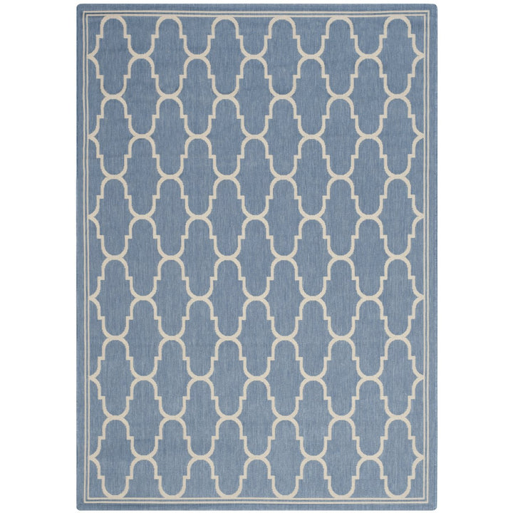 SAFAVIEH Indoor Outdoor CY6016-243 Courtyard Blue / Beige Rug Image 1