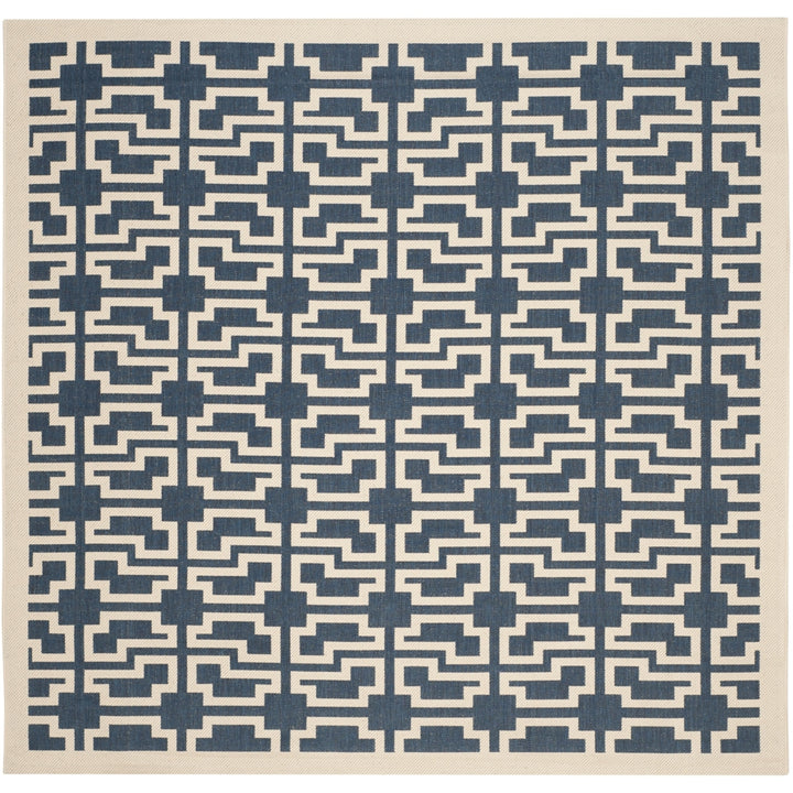 SAFAVIEH Indoor Outdoor CY6015-268 Courtyard Navy / Beige Rug Image 6