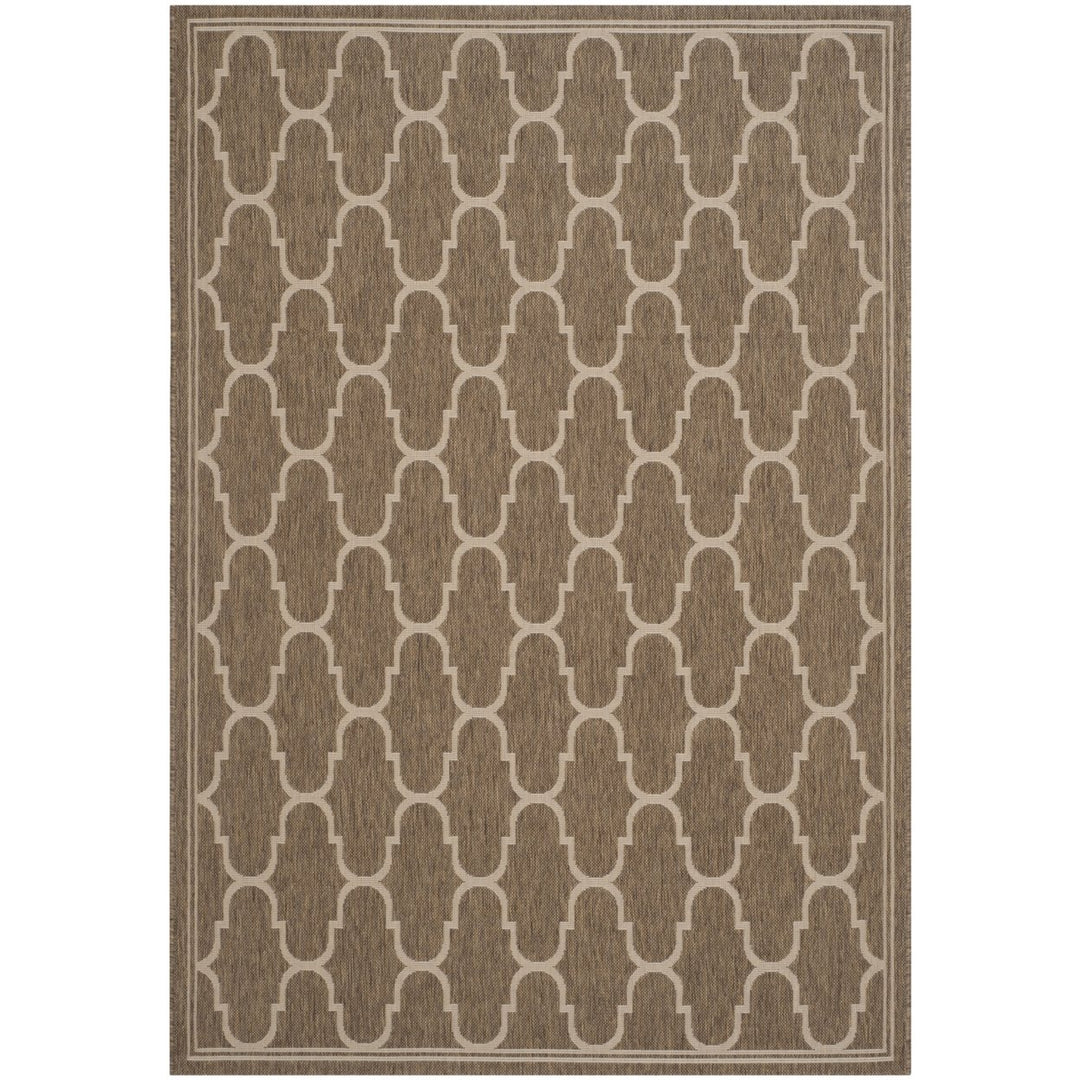 SAFAVIEH Indoor Outdoor CY6016-242 Courtyard Brown / Beige Rug Image 1