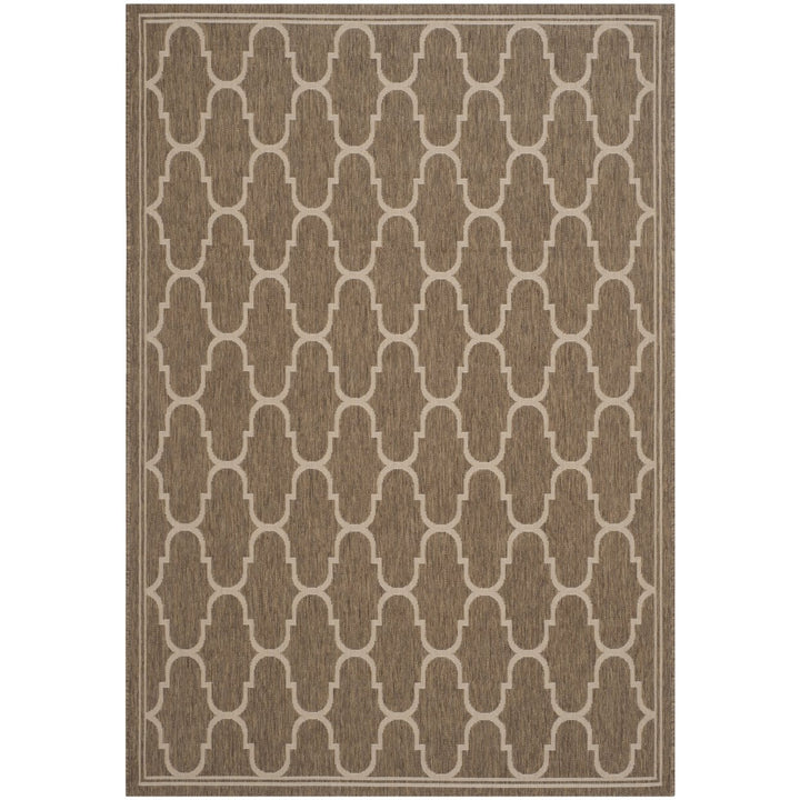 SAFAVIEH Indoor Outdoor CY6016-242 Courtyard Brown / Beige Rug Image 1